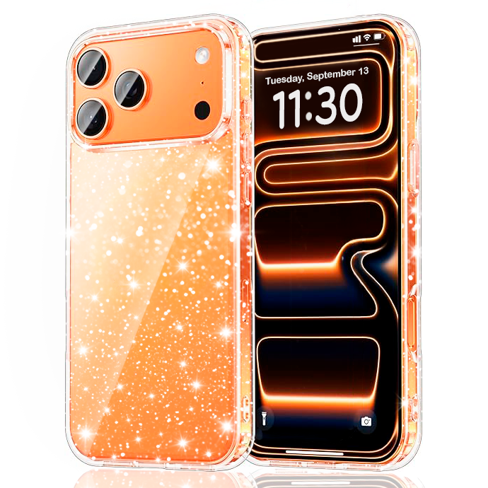 Entronix Case Compatible with iPhone 17 Pro Max - [Hard Back] Glitter Clear