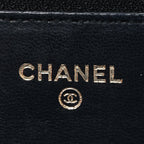 Lambskin Quilted Wallet On Chain WOC Black