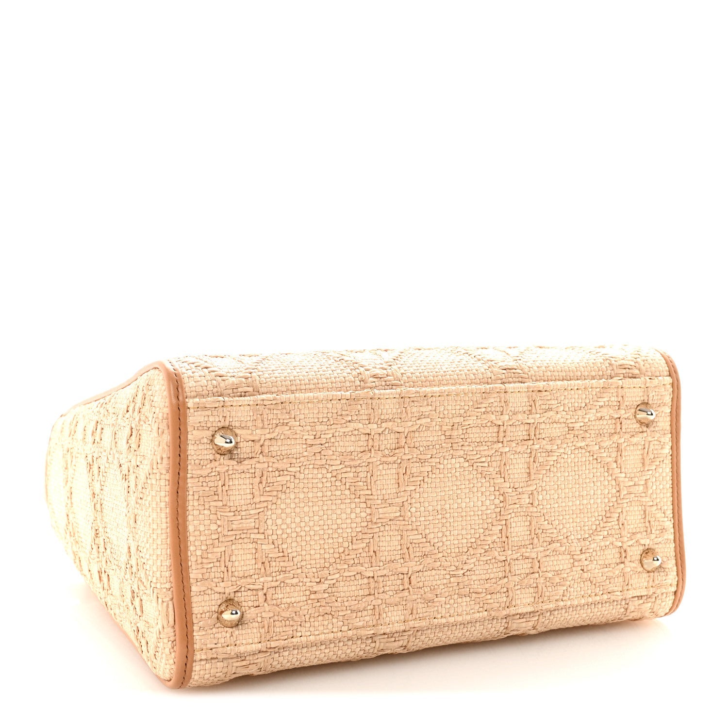 Raffia Medium Lady Dior Bag Beige