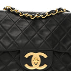 Lambskin Quilted XL Jumbo Single Flap Black