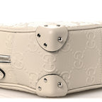 Calfskin GG Tennis Embossed Square Messenger Bag Mystic White