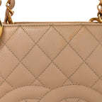Caviar Quilted Grand Shopping Tote GST Beige