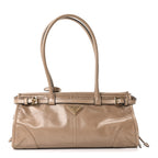 Glossy Calfskin Triangle Medium Bonnie Shoulder Bag Cameo