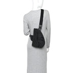 Oblique Mens Saddle Bag Black Blue