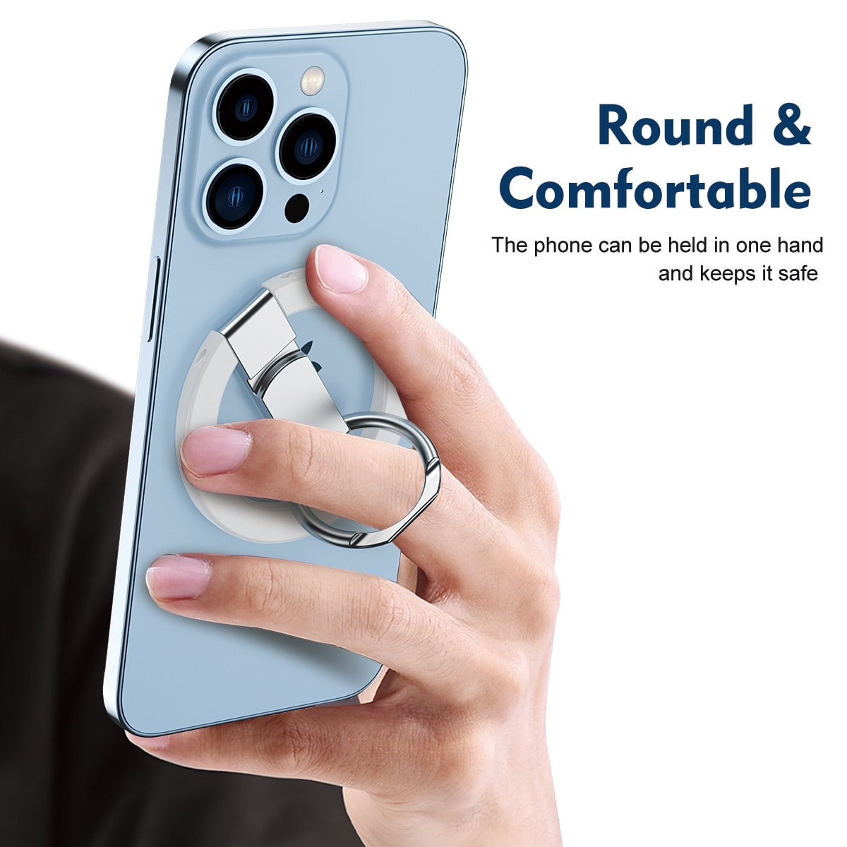 Entronix Magnetic Phone Grip – 360° Rotating Ring Holder Kickstand, Magnetic Grip Accessory Compatible with Magnetic Cases