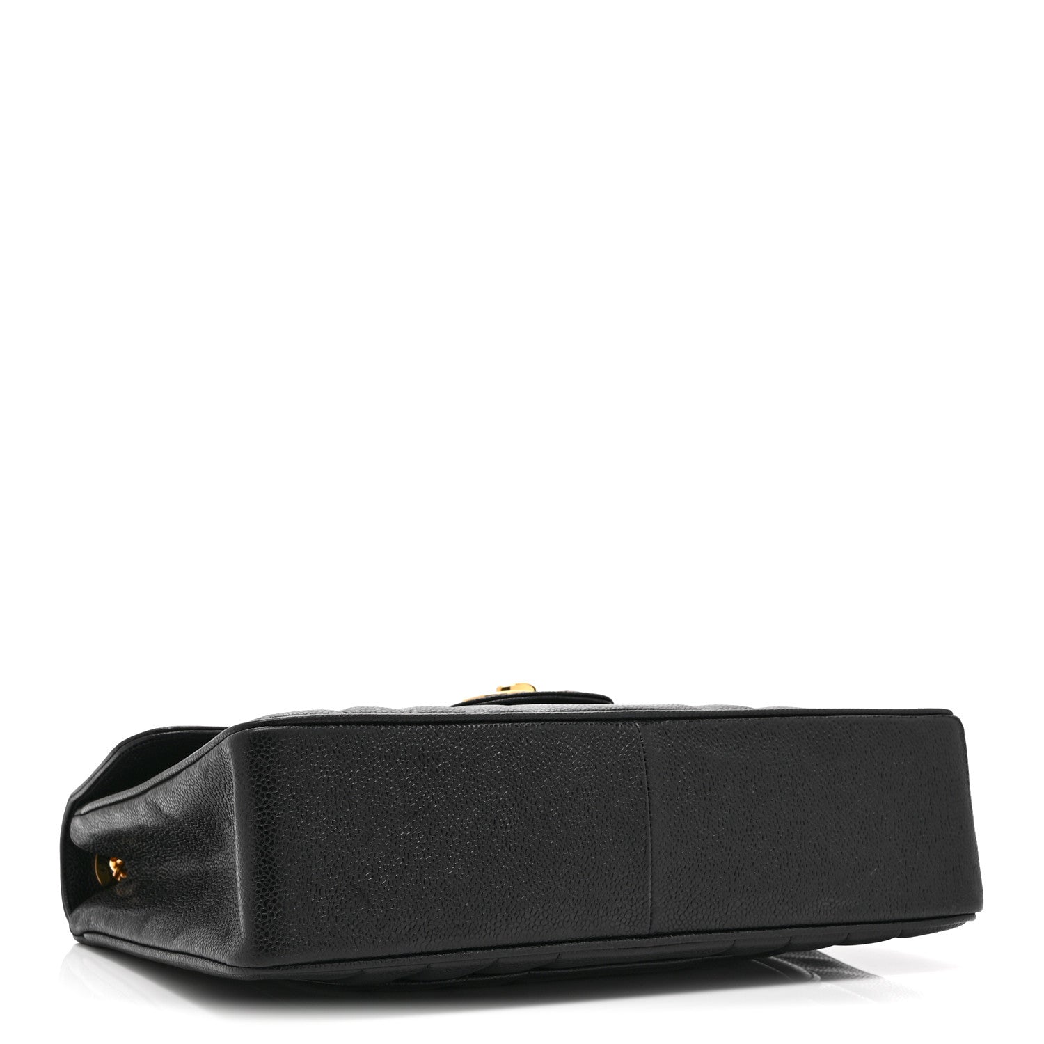 Caviar Vertical Quilted Jumbo Single Flap Black