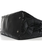 Calfskin Quilted Small Coco Soft Tote Black