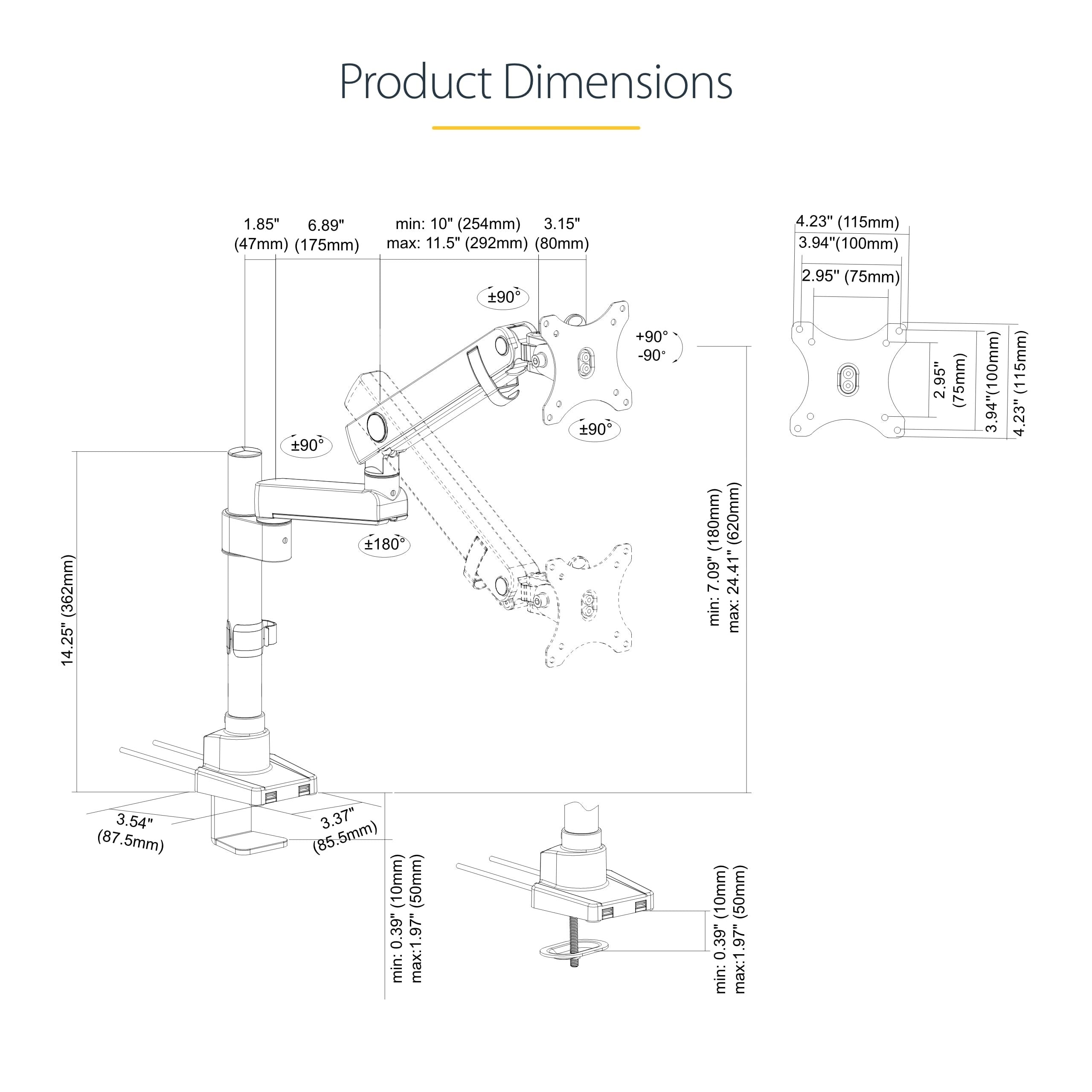 Desk Mount Single Monitor Arm for