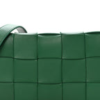 Lambskin Maxi Intrecciato Cassette Crossbody Bag Racing Green