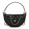 Caviar Quilted Clutch With Chain Black