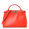 Vitello Morgan Snakeskin Crocodile Monster Eyes Medium Peekaboo Iconic Satchel Papavero Multicolor