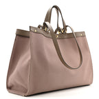 Canvas Vitello King FF Embroidered Medium Peekaboo X-Tote Tartufo