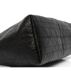 Crinkled Calfskin Macrocannage Large Voyage Bag Black
