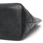 Caviar Quilted Medallion Tote Black