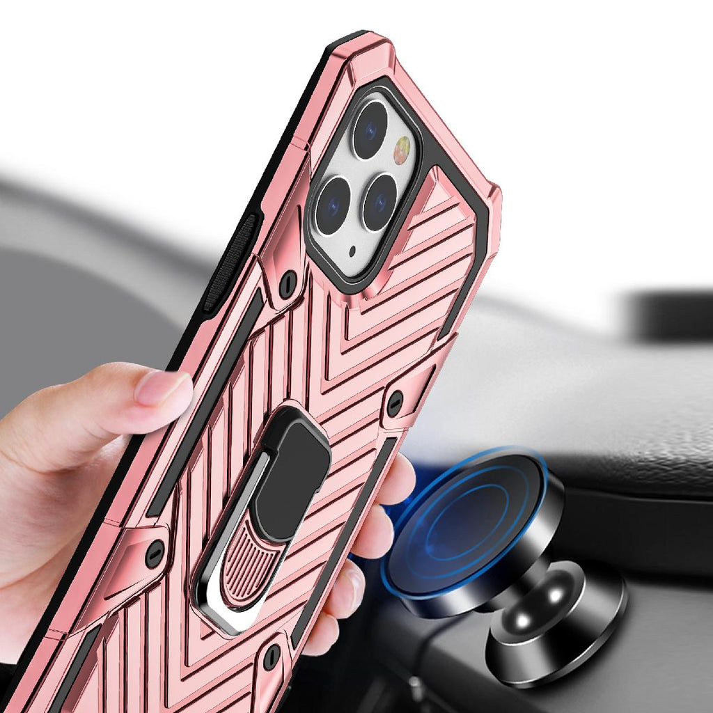 Iphone 12/ Iphone 12 Pro Kickstand Anti-Shock And Anti Falling Case In Rose Gold