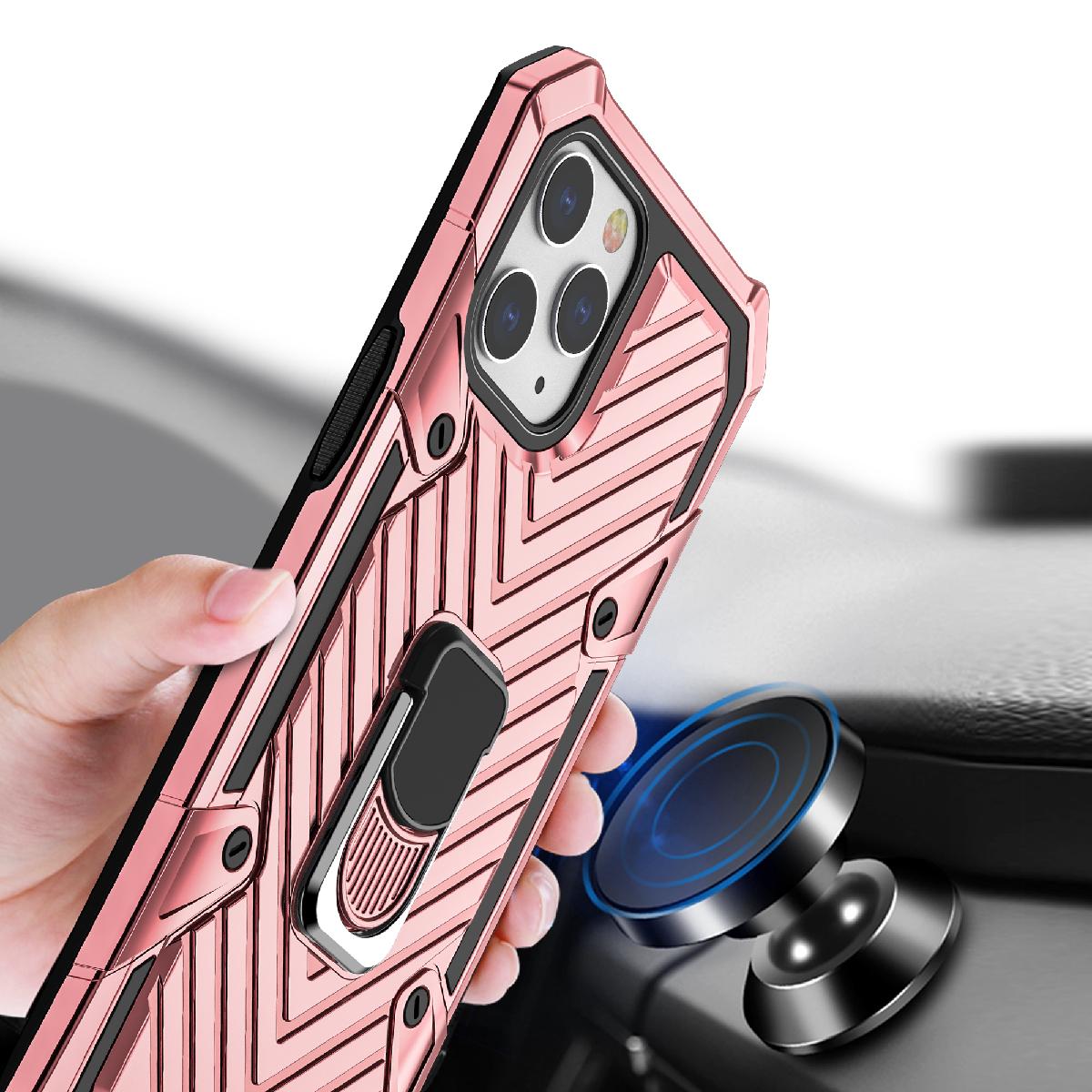 Iphone 12/ Iphone 12 Pro Kickstand Anti-Shock And Anti Falling Case In Rose Gold