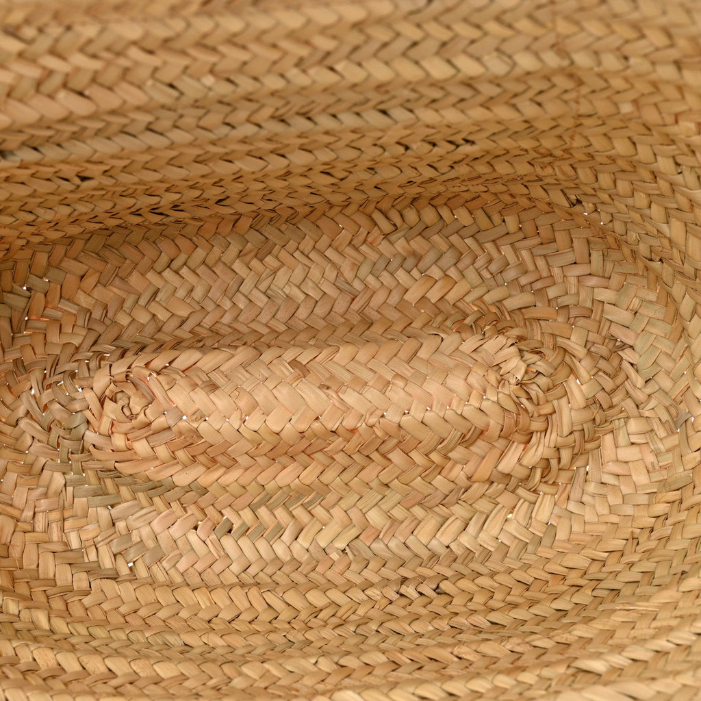Raffia Small Grain Calfskin Medium Marcie Basket Yellow