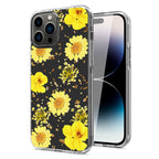 Pressed Dried Flower Design Phone Case For Iphone 14 Pro In Yellow