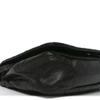 Glazed Calfskin Quilted CC XL Single Flap Black