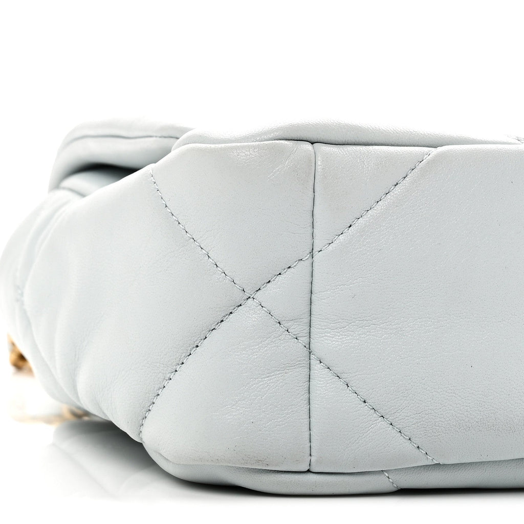 Lambskin Quilted Medium Chanel 19 Flap Light Blue