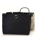 Toile Vache Calfskin Herbag PM 30 Navy Bleu Natural