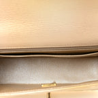 Metallic Goatskin Quilted Mini Rectangular Flap Gold