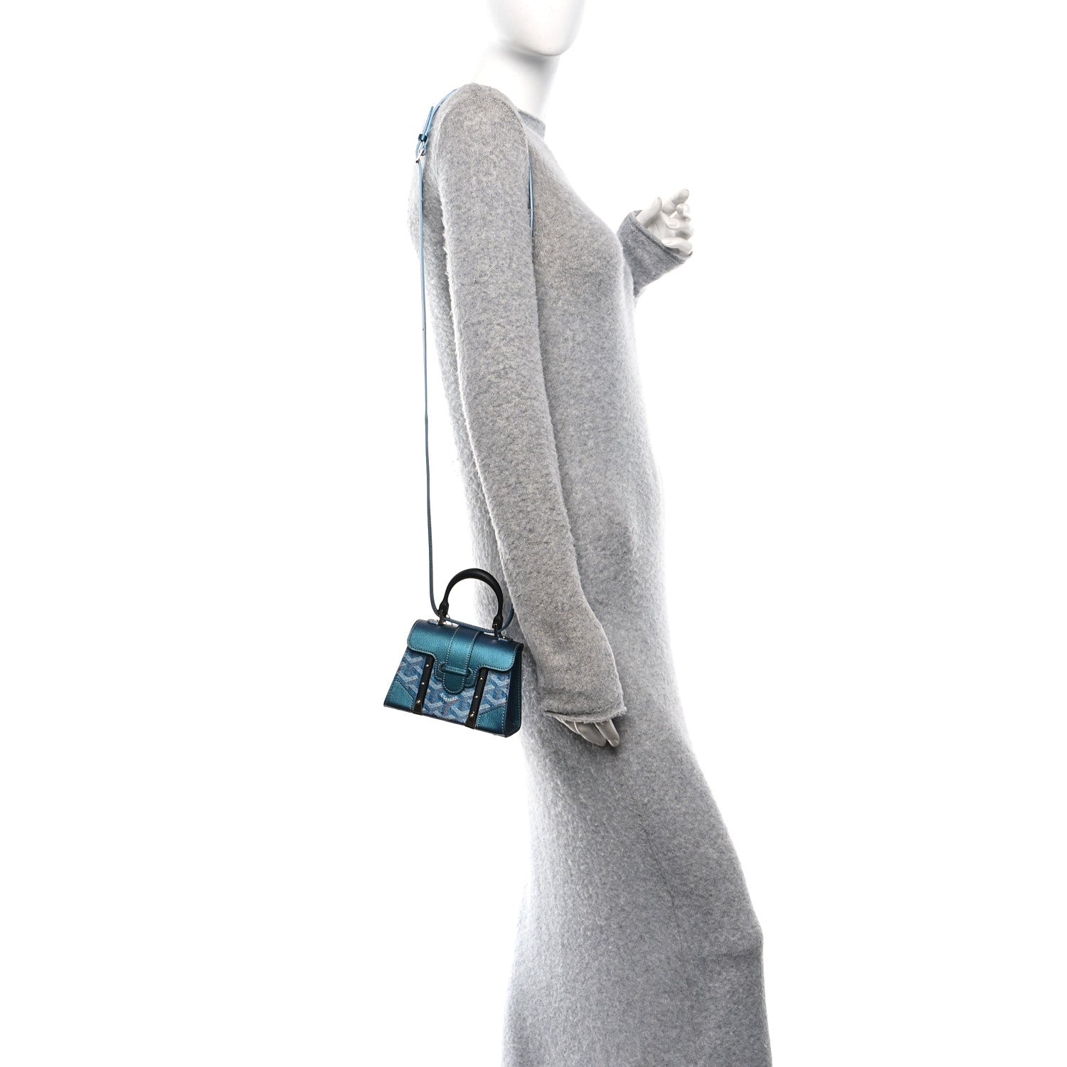 Iridescent Goyardine Structure Nano Saigon Pearly Blue