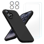 Entronix Bundle Compatible with iPhone 16 - Liquid Silicone Case, 2 Clear Screen Protectors & 2 Camera Lens Protectors
