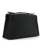Swift Horseshoe Kelly Pochette Clutch Black Lime