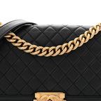 Caviar Quilted Medium Boy Flap Black