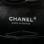 Patent Quilted Medium Double Flap Black
