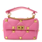 Nappa Medium Roman Stud Shoulder Bag Feminine Pink
