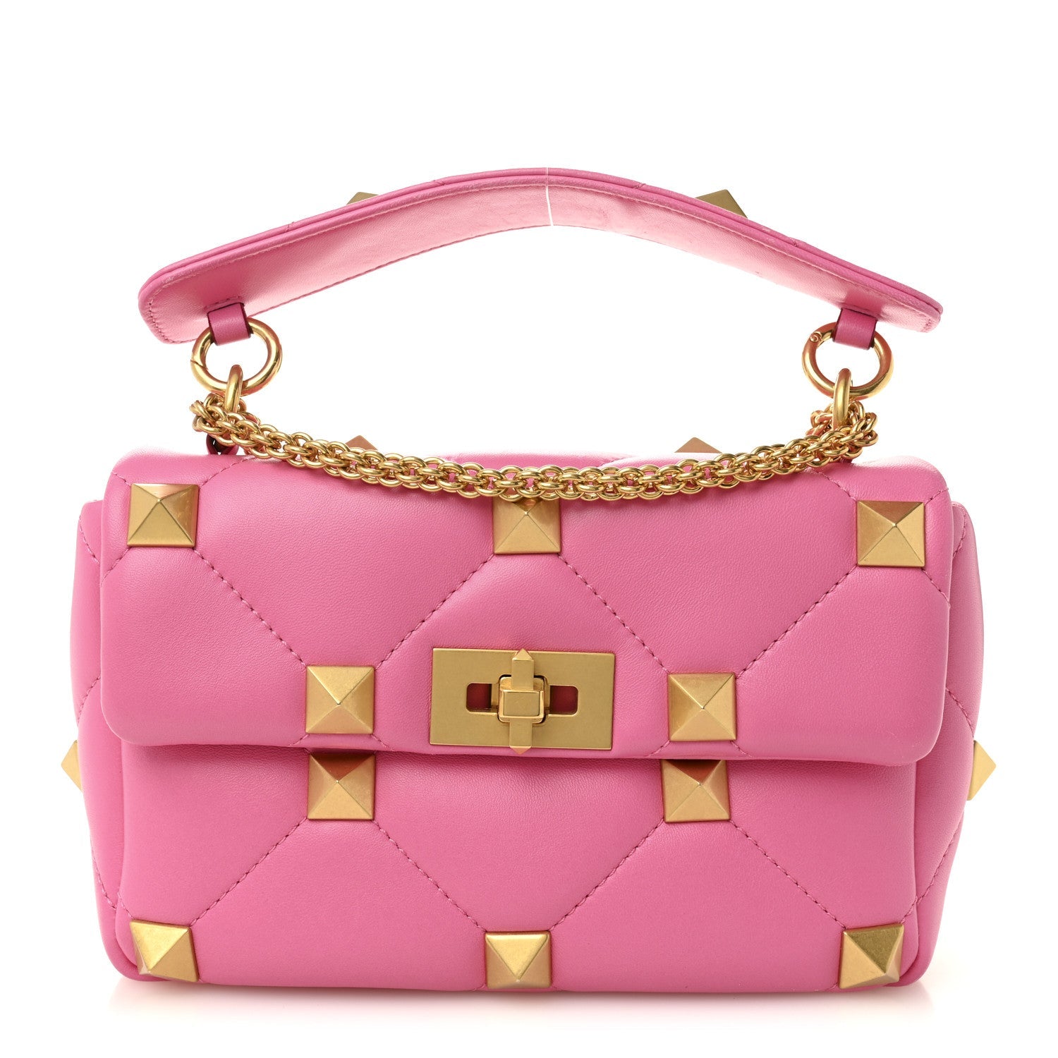 Nappa Medium Roman Stud Shoulder Bag Feminine Pink