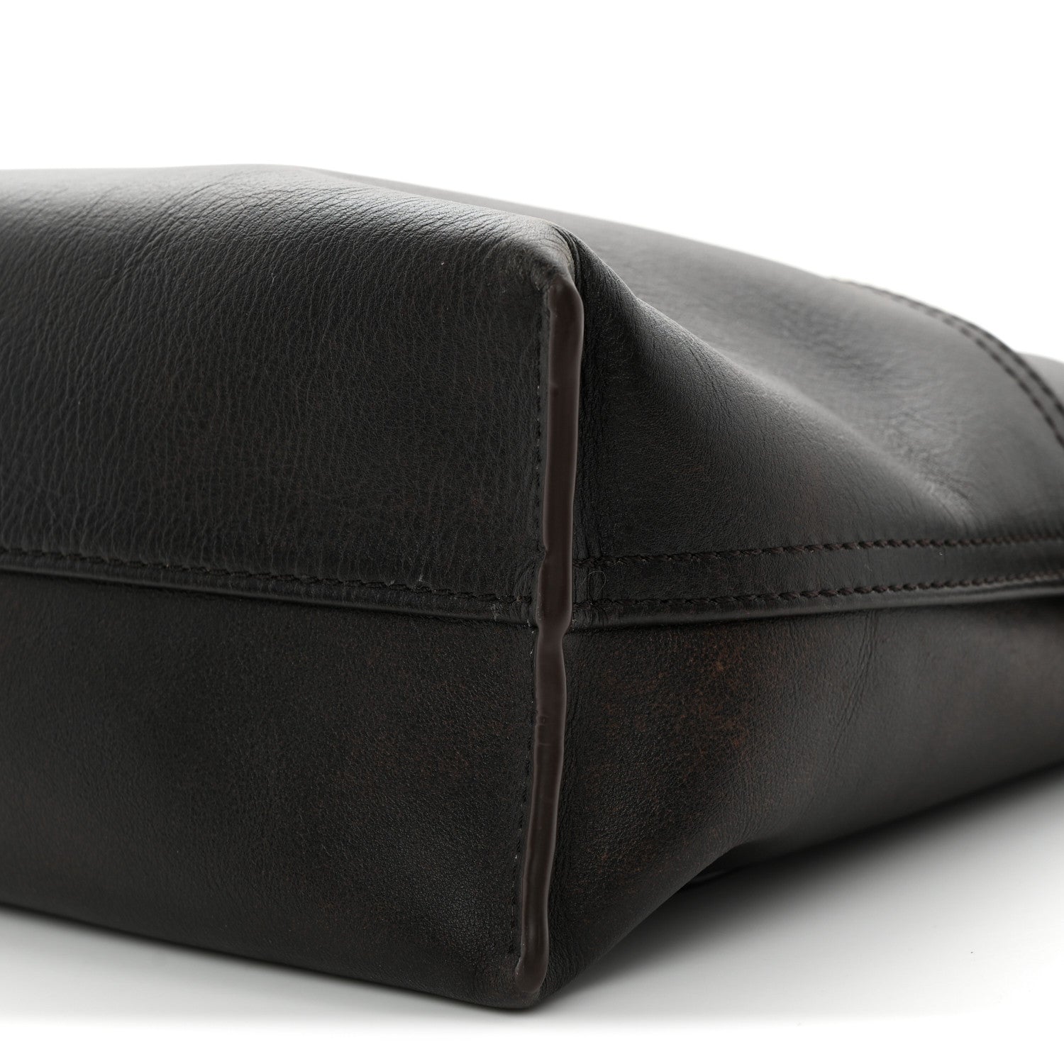 Shiny Calfskin Medium Panta Flamenco Knot Bag Vintage Brown