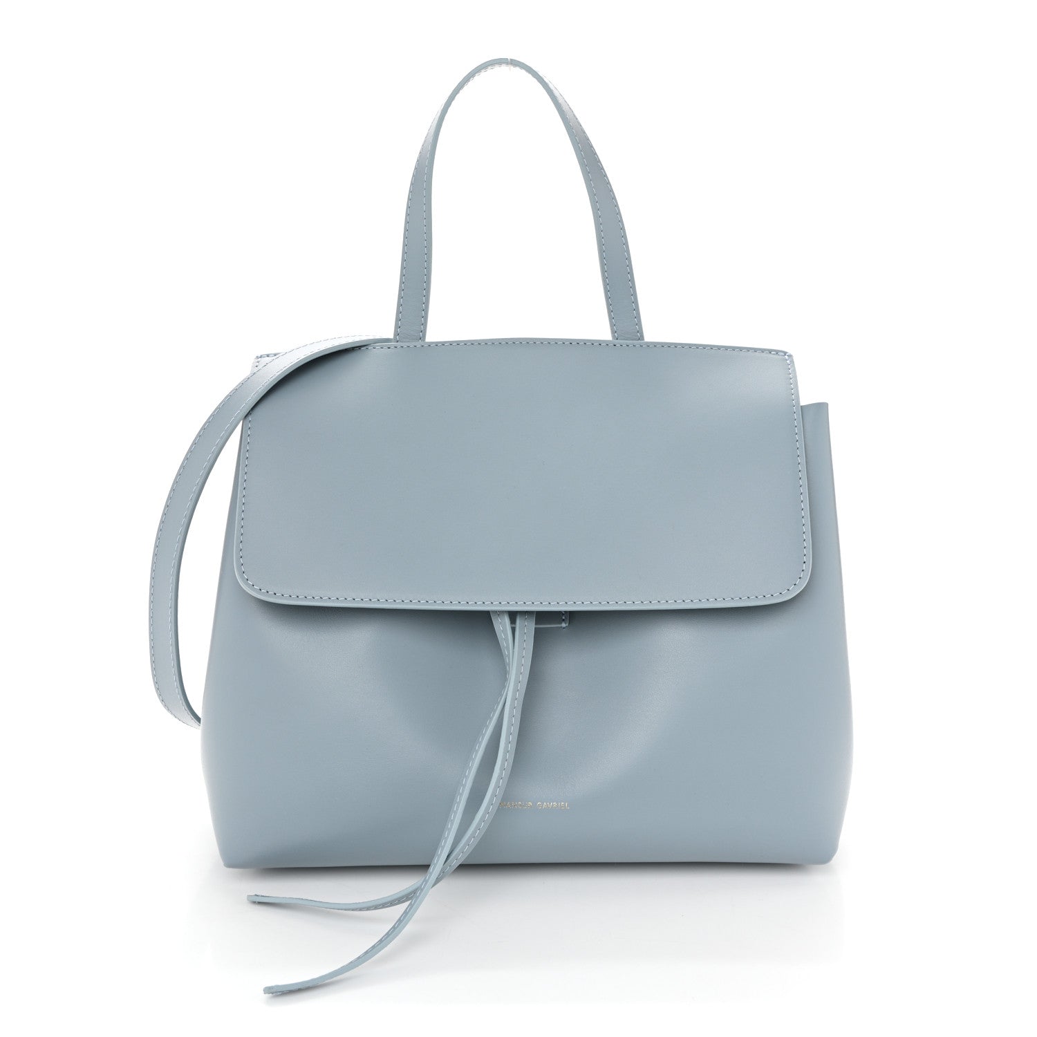 Calfskin Mini Lady Bag Grey Blue