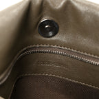 Sakai Be Green Calfskin Diagonal Stitched Small Blondie Tote Craclet Brown