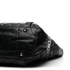 Distressed Lambskin Vintage Ligne Lady Braid Tote Black