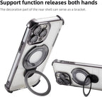 Entronix [Magnetic] Case Compatible with iPhone 14 Pro - [Clear Back] Luxury Glossy Gripstand