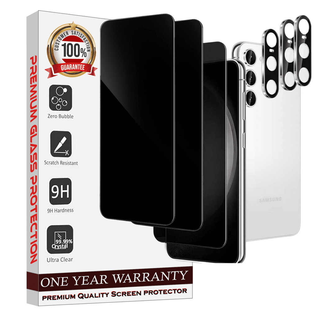 Entronix Anti-Spy Privacy Screen Protector & Camera Lens Protector Compatible with Galaxy S21 Plus - 6-Piece Combo
