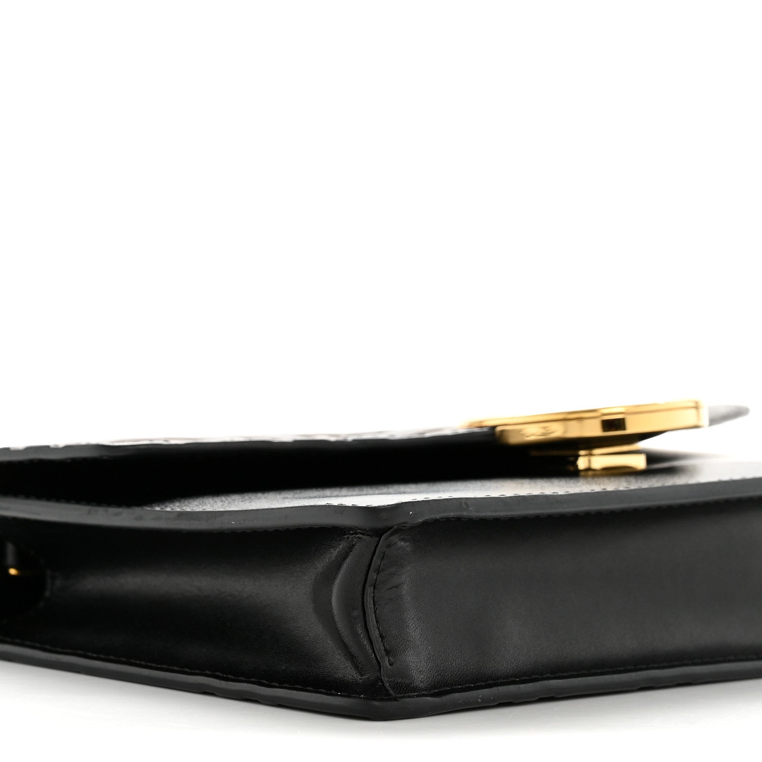 Vitello Cruise F is Fendi Bi-Color FF 1974 Embossed Medium Envelope Wallet On Chain Black Maya