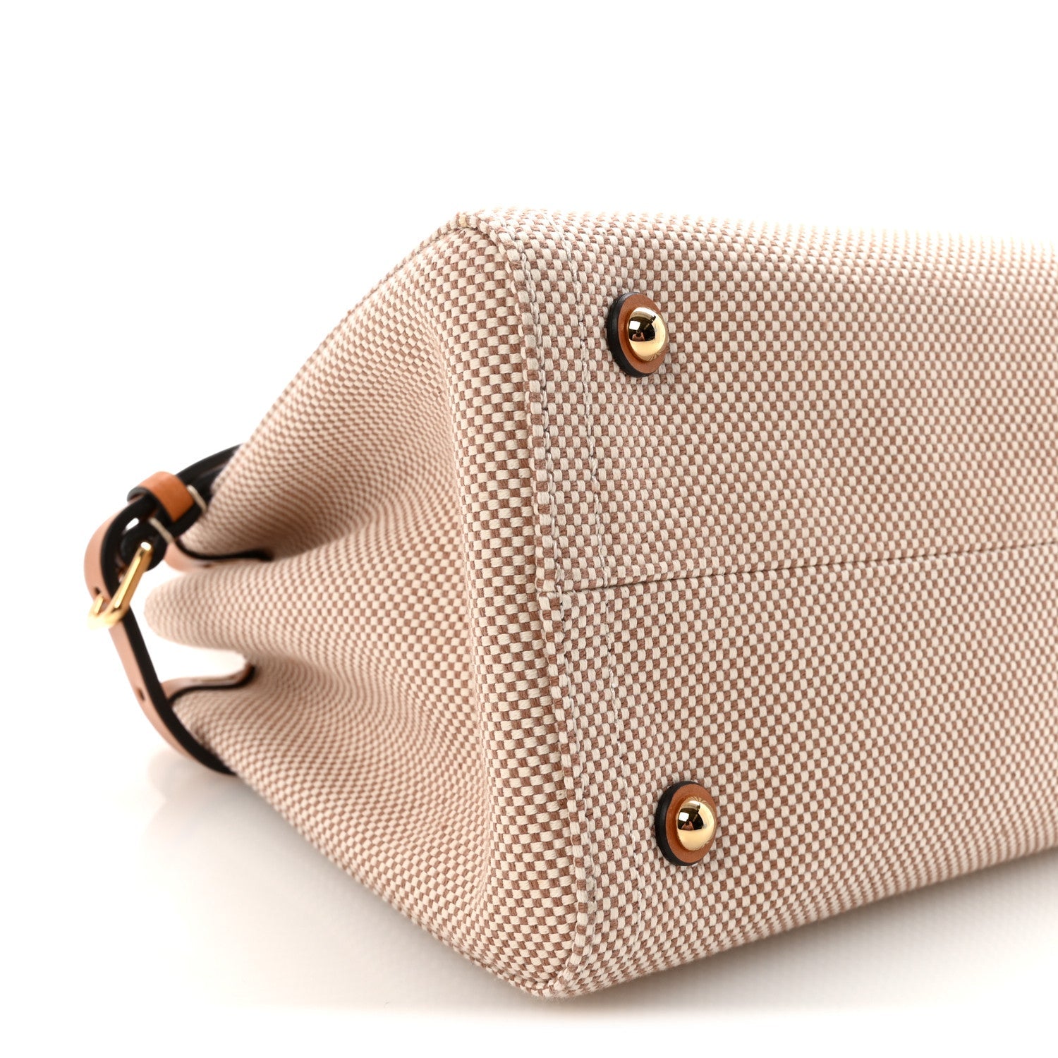 Jacquard Canvas Small Vlogo Antibes Shopping Bag Camel Natural