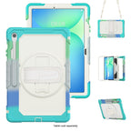 SAHARA - Raider Series Heavy Duty Case with Hand Strap for Samsung Galaxy Tab S10 FE+ - Iridescent Blue