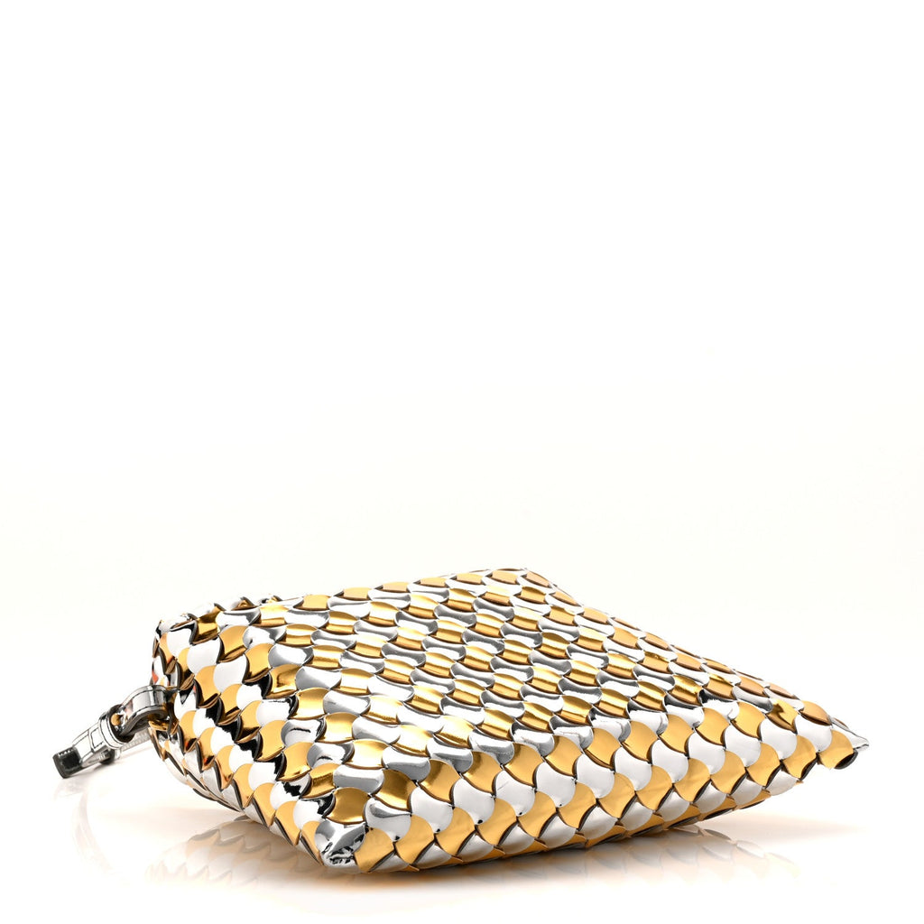 Metallic Lambskin Intrecciato Mini Hop Silver Gold