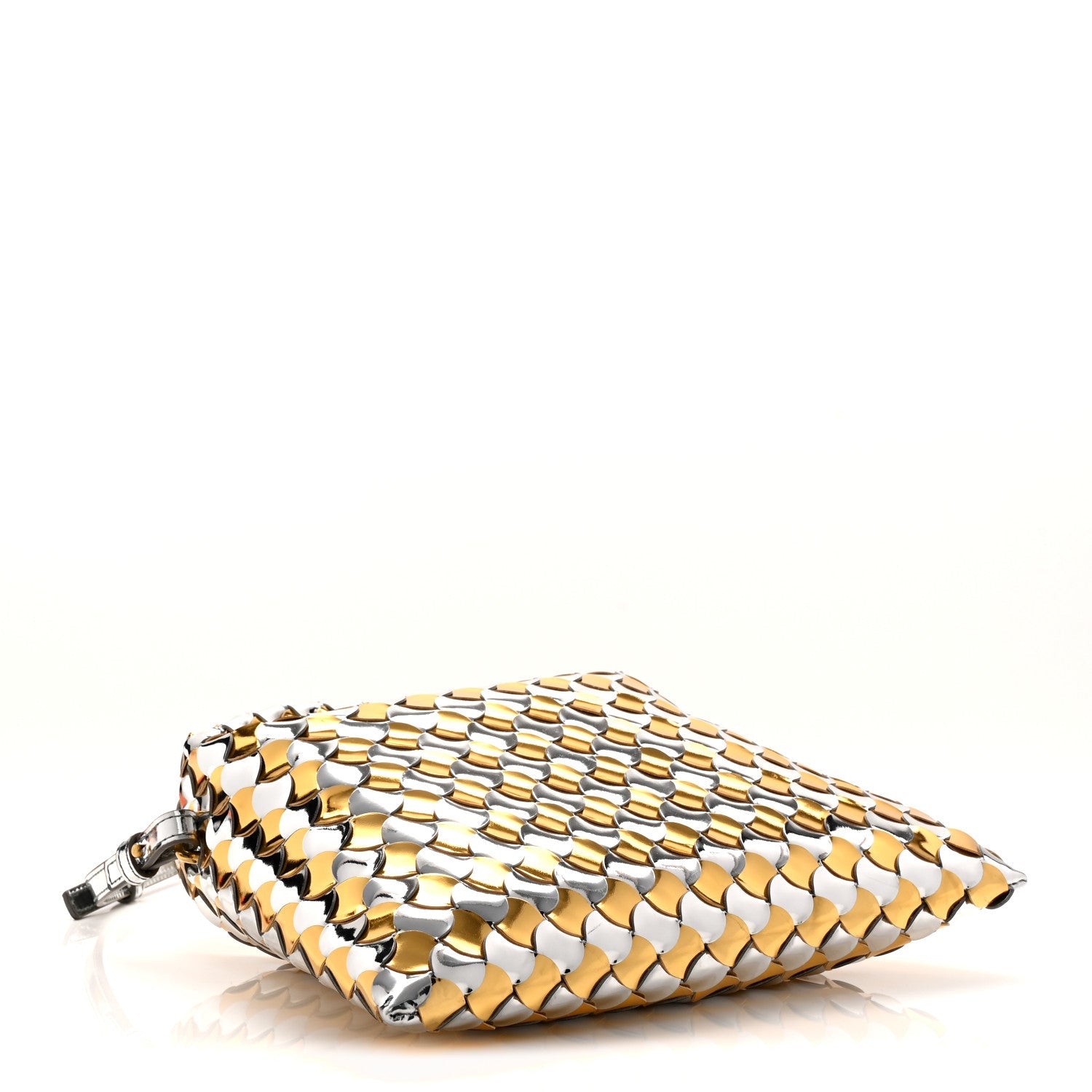 Metallic Lambskin Intrecciato Mini Hop Silver Gold