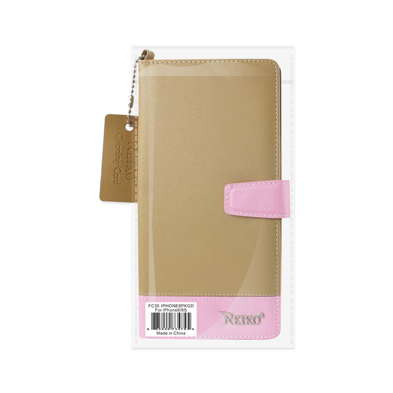 Reiko Iphone 6/ 6S Two Tone Super Wallet Case With Multiple Card Slots In Pink Gold