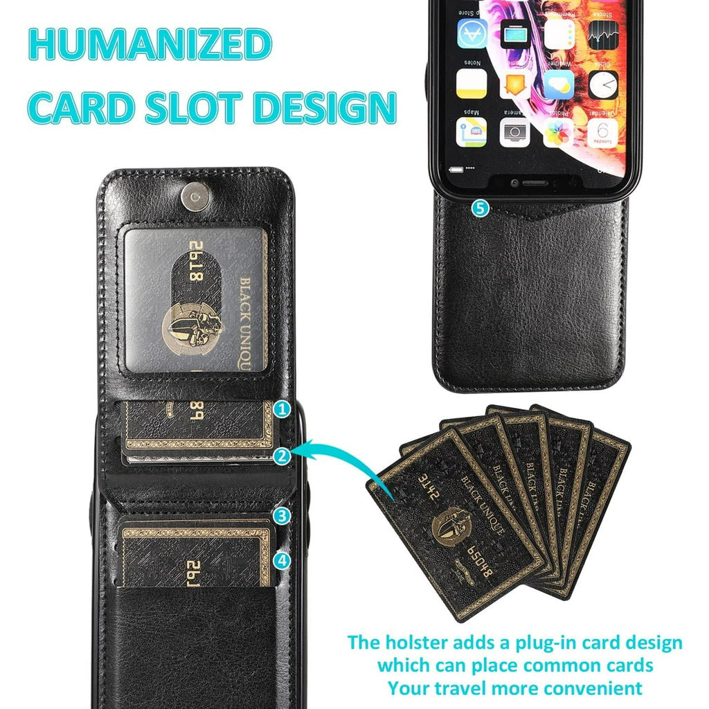 Entronix Case Compatible with iPhone 16 - [6 Slot Card Holder] Slim Leather Wallet