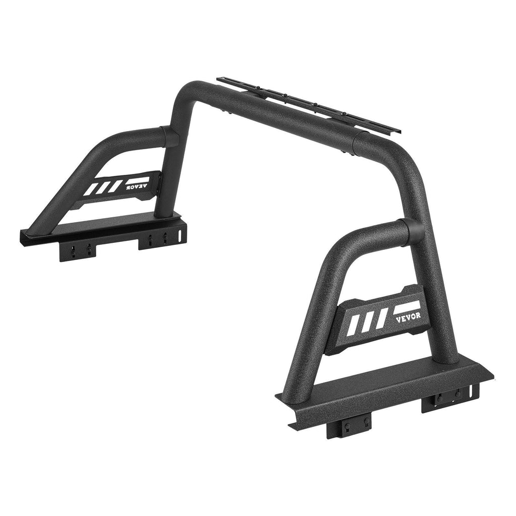 Truck Bed Roll Bar, Universal Pickup Sport Adjustable Bar Chase Rack Compatible with Full-Size Truck, Carbon Steel Construction with Extension Light Bracket, No Light, Rack Included