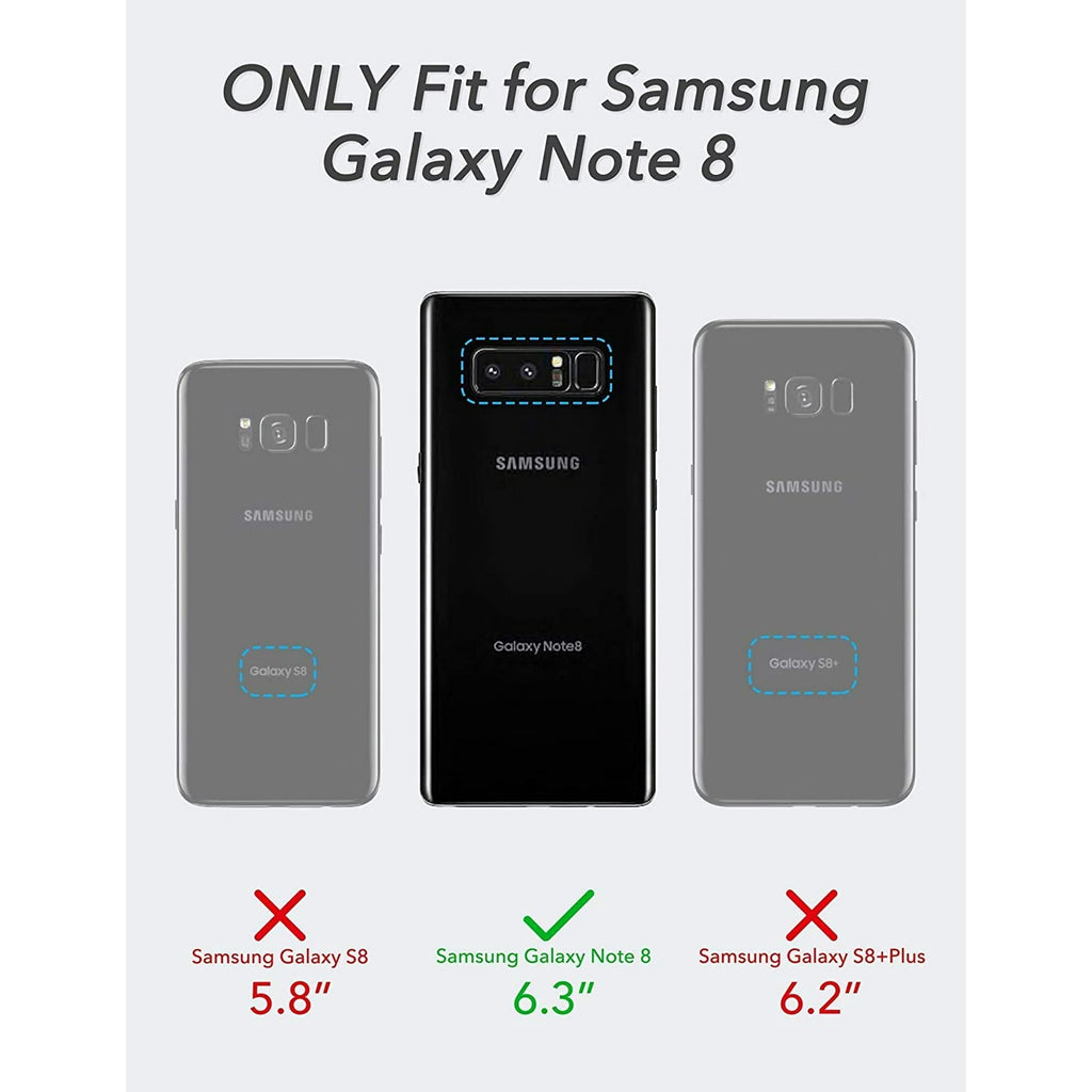 Entronix Bundle Compatible with Galaxy Note 8 - Heavy Duty Case & 2 Clear Screen Protectors