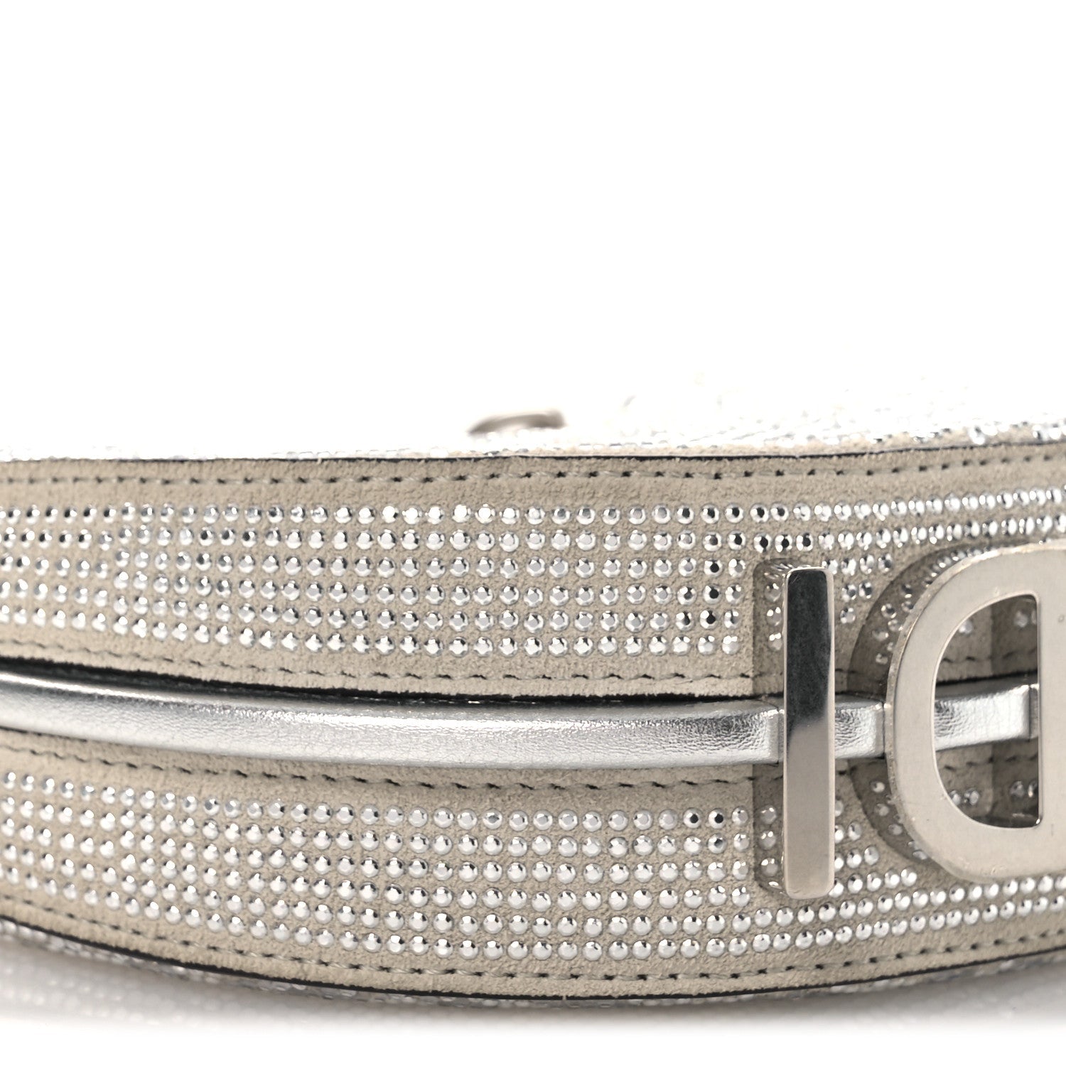 Crystal Vitello Laminato Suede FF Nano Fendigraphy Hobo Charm Grey