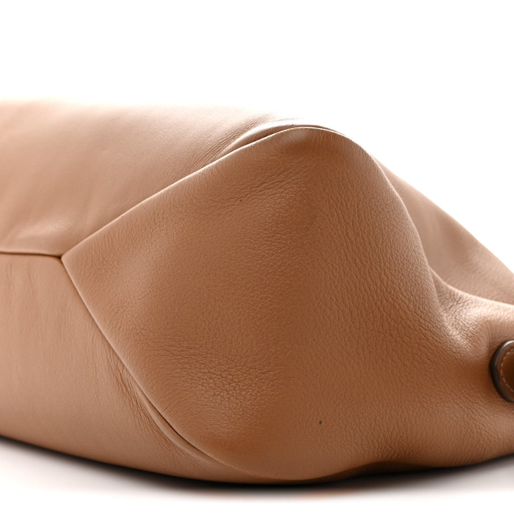 Soft Calfskin Large Aimee Shoulder Bag Caramel